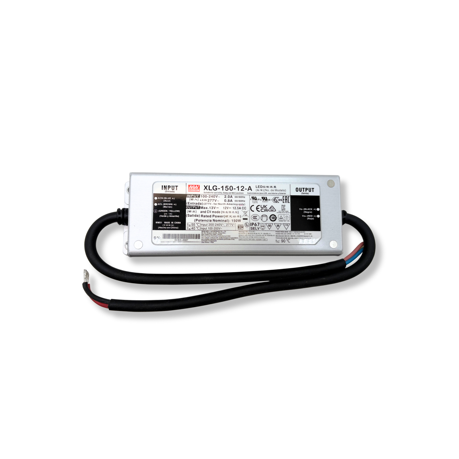 Fuente de poder exterior MEAN WELL 150w